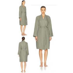 Parachute Cloud Robe Turkish Cotton Gauze Sur Olive Green Unisex Large L